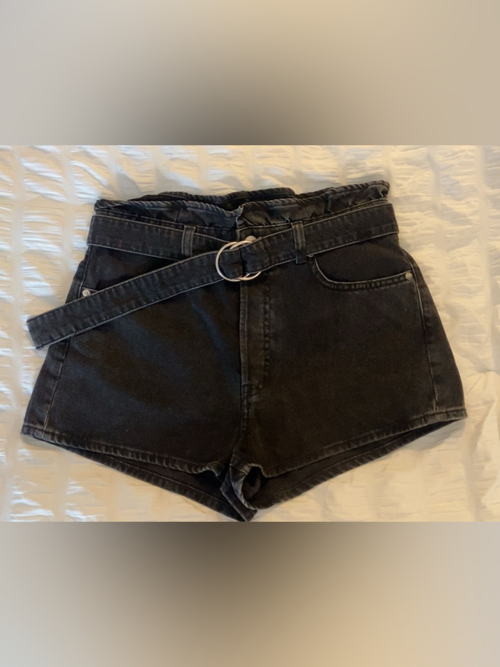 Divided (H&M) Black Belted Denim Shorts - Size 8